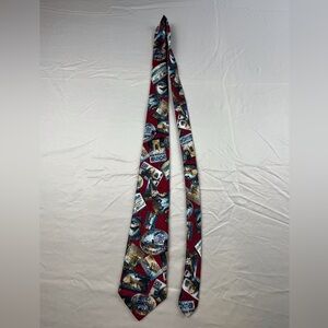 EGON FURSTENBERG Polyester Tie.M ade in USA in a Red and Blue Pattern